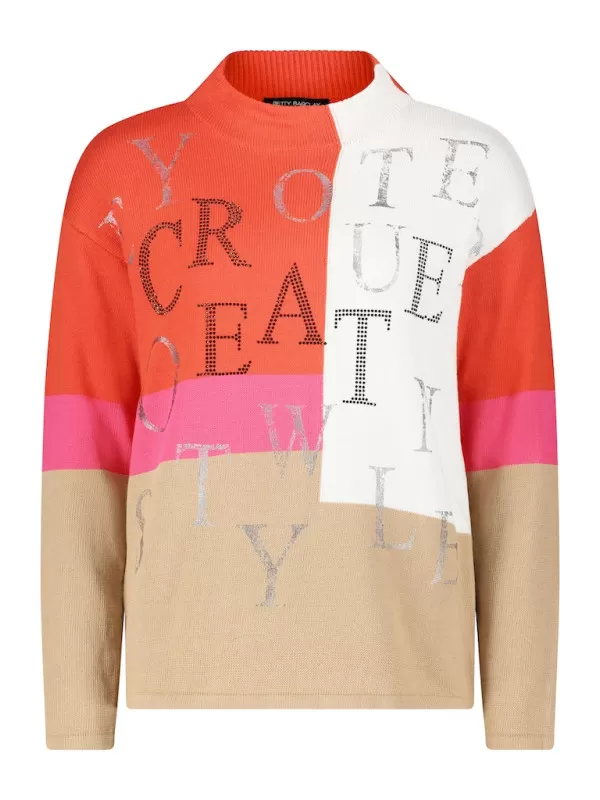 Betty Barclay Furry V Neck Sweater Red main image 1