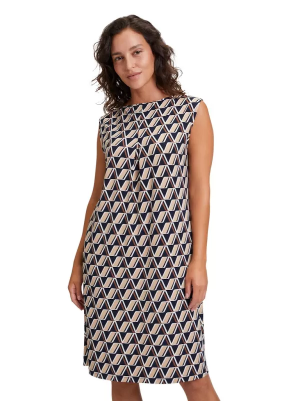 Betty Barclay MIT FLÜGELÄRMELN - Freizeitkleid - Dunkelblau Weiß/blau